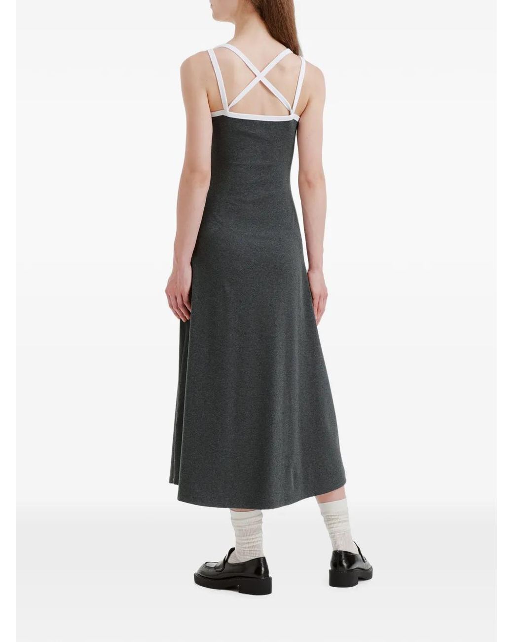 B+ AB Gray Criss-Cross Strap Midi Dress