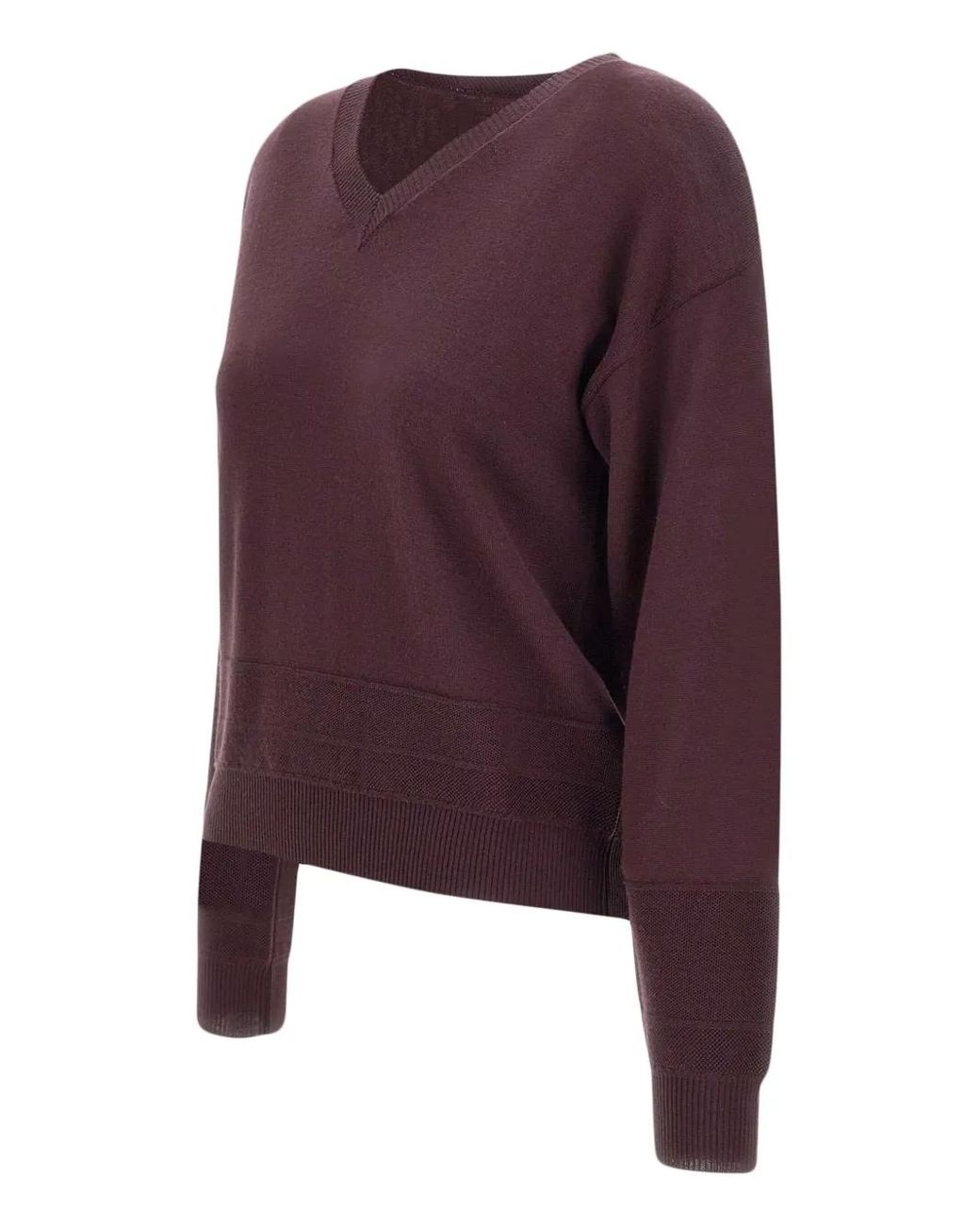 Eleventy Purple V-Neck Wool Sweater