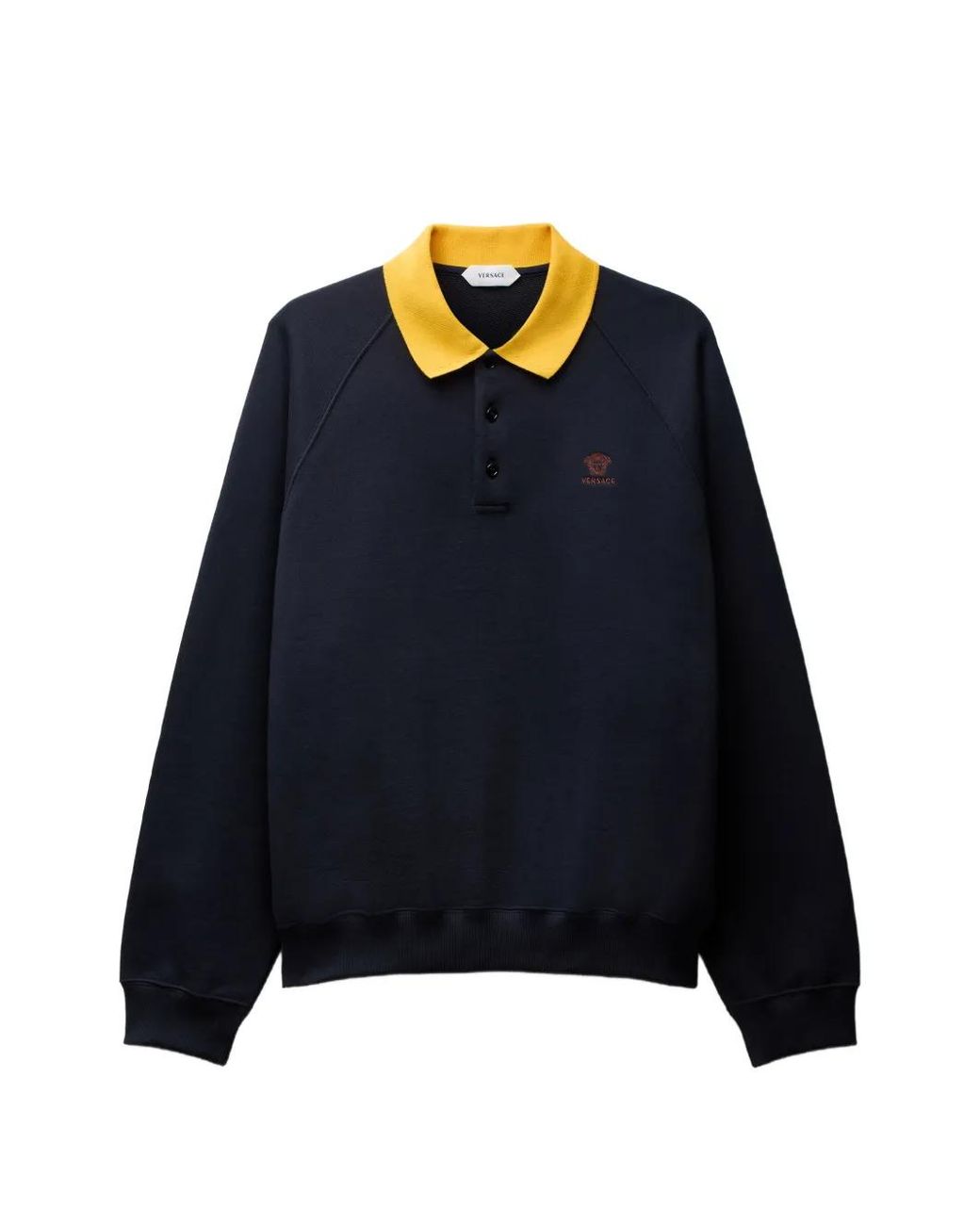 Versace Blue Embroidered Cotton-Jersey Sweatshirt for men