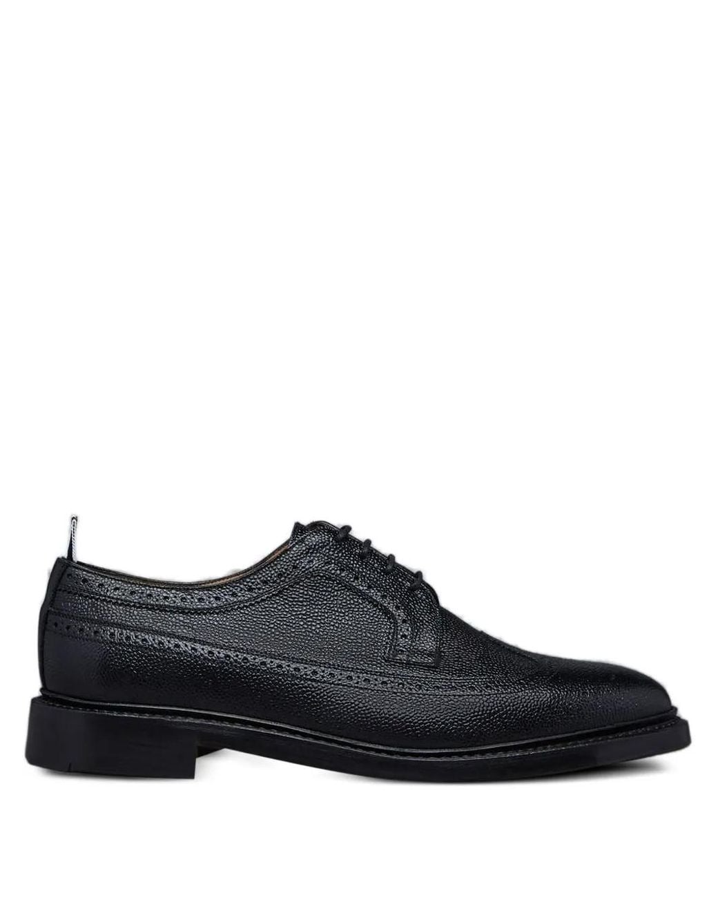 Thom Browne Black Pebble Lucido Leather Sole Longwing Brogues for men