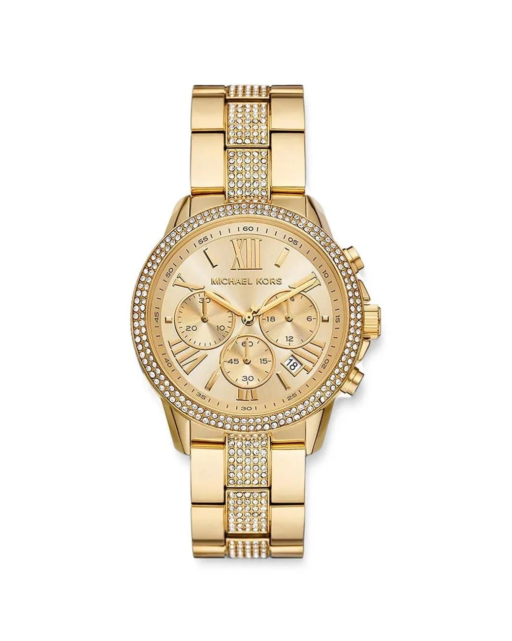 Michael Kors Metallic Oversized Brynn Pavé-Tone Watch