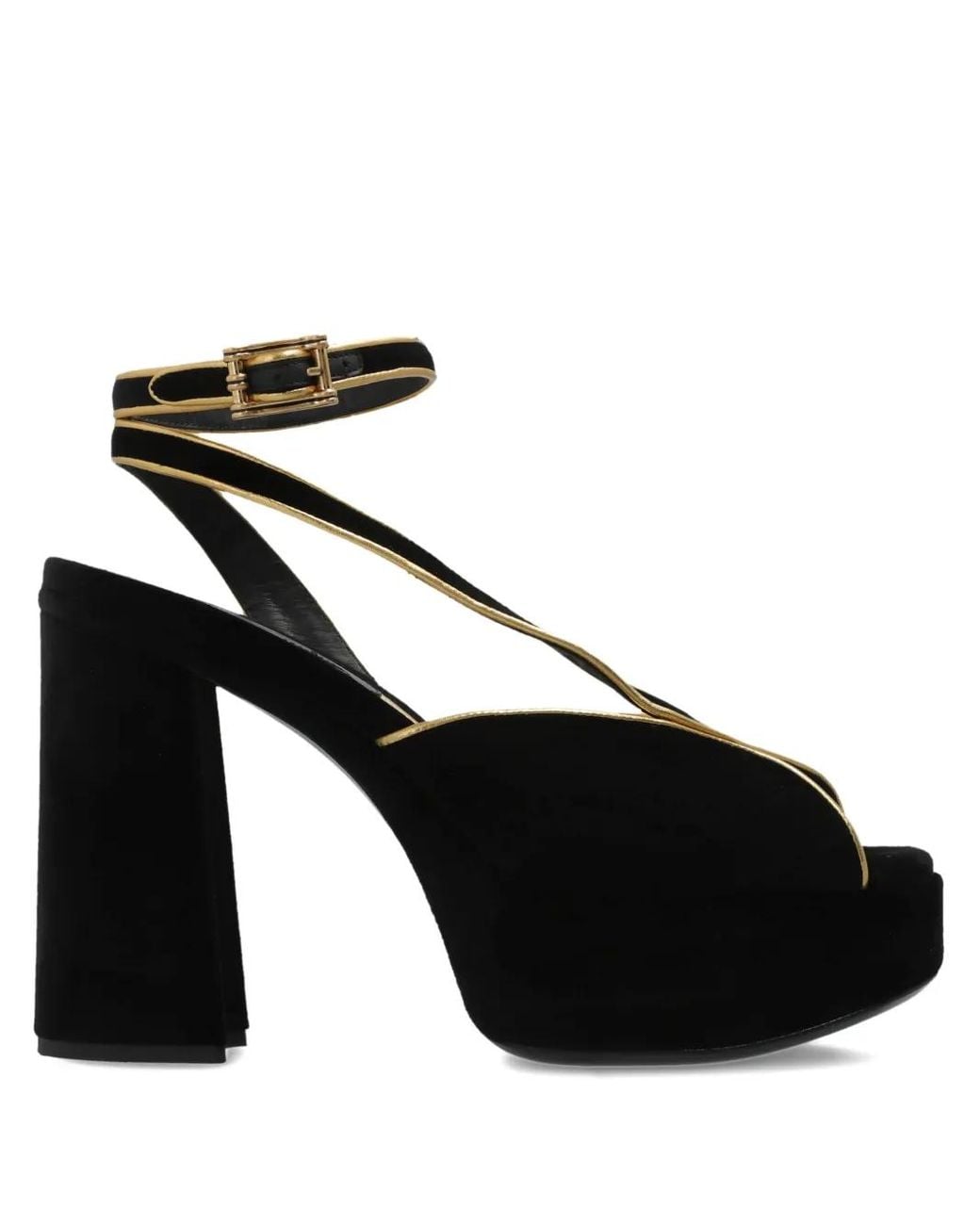 Etro Black Velvet Platform Sandals