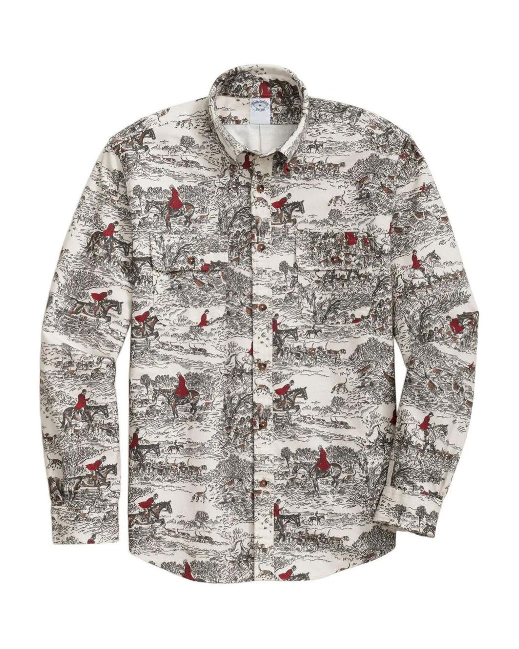 Brooks Brothers Gray Printed Button-Down Shirt for men