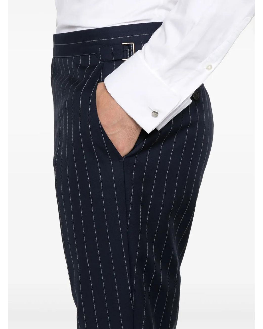 Fursac Blue Pinstripe Suit for men
