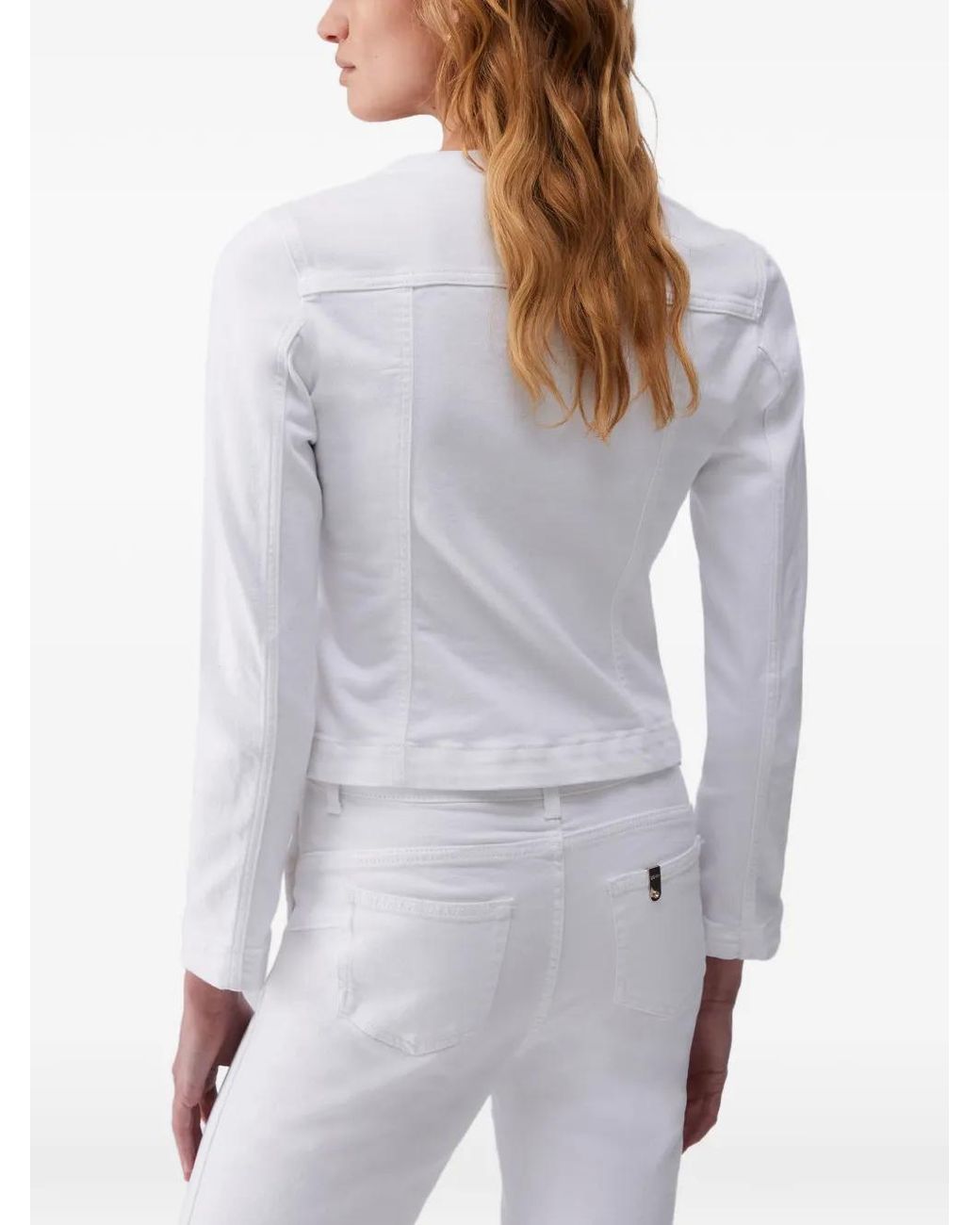 Liu Jo White Patch-Pocket Denim Jacket