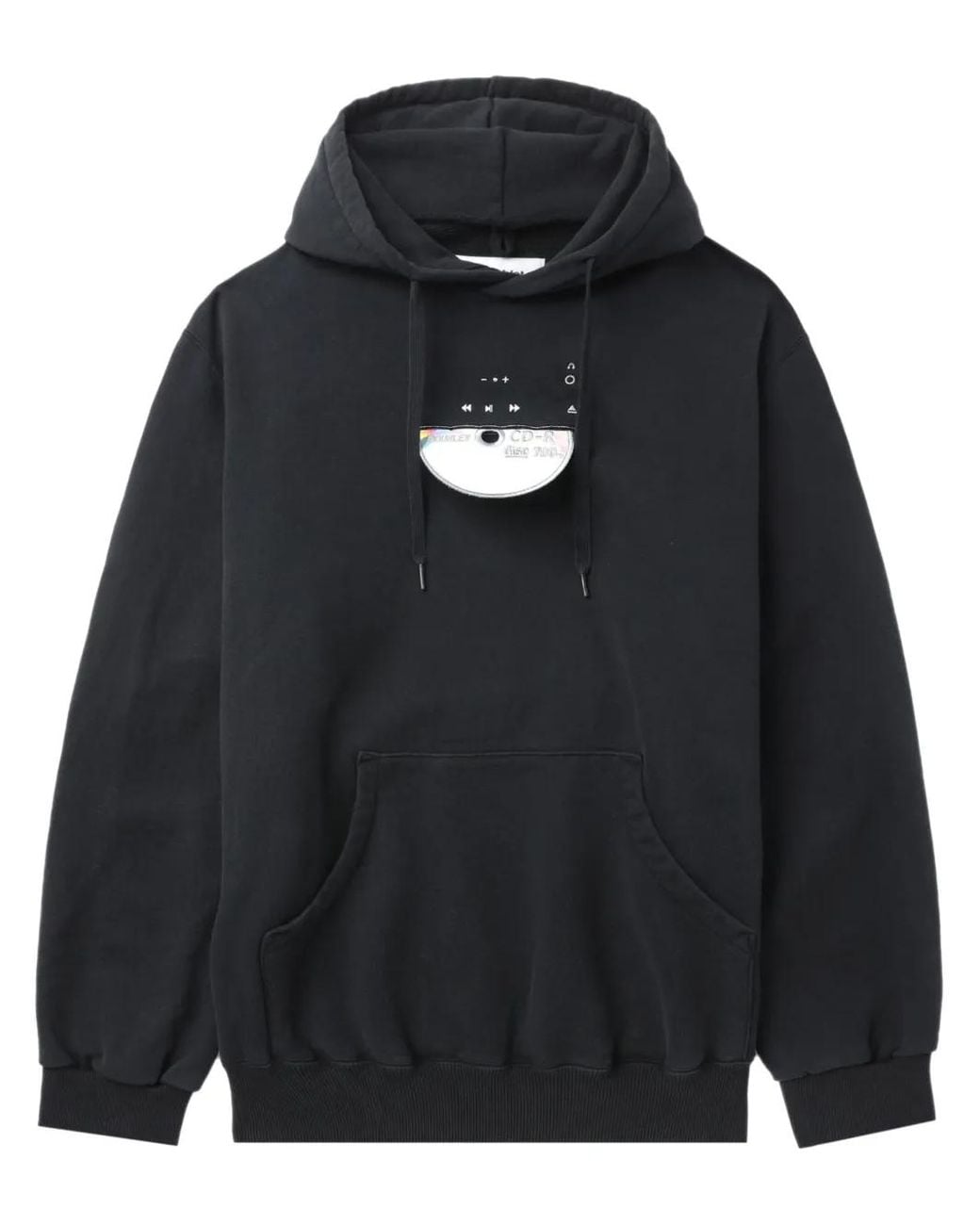 Doublet Black Cd-R Embroidered Cotton Hoodie for men