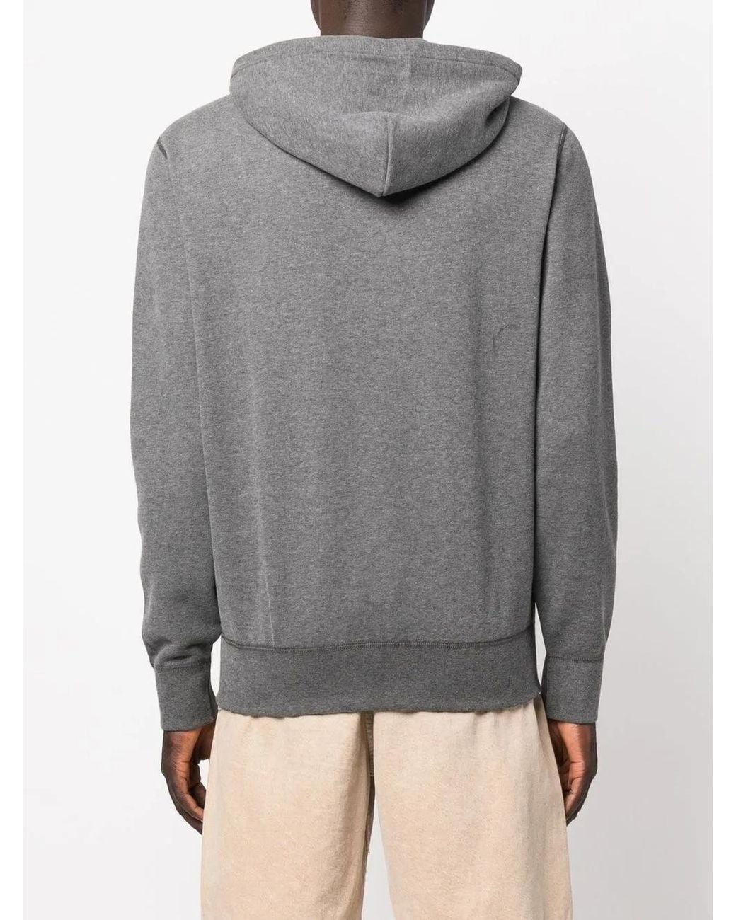 Polo Ralph Lauren Gray Cotton-Blend Front-Zip Hoodie for men