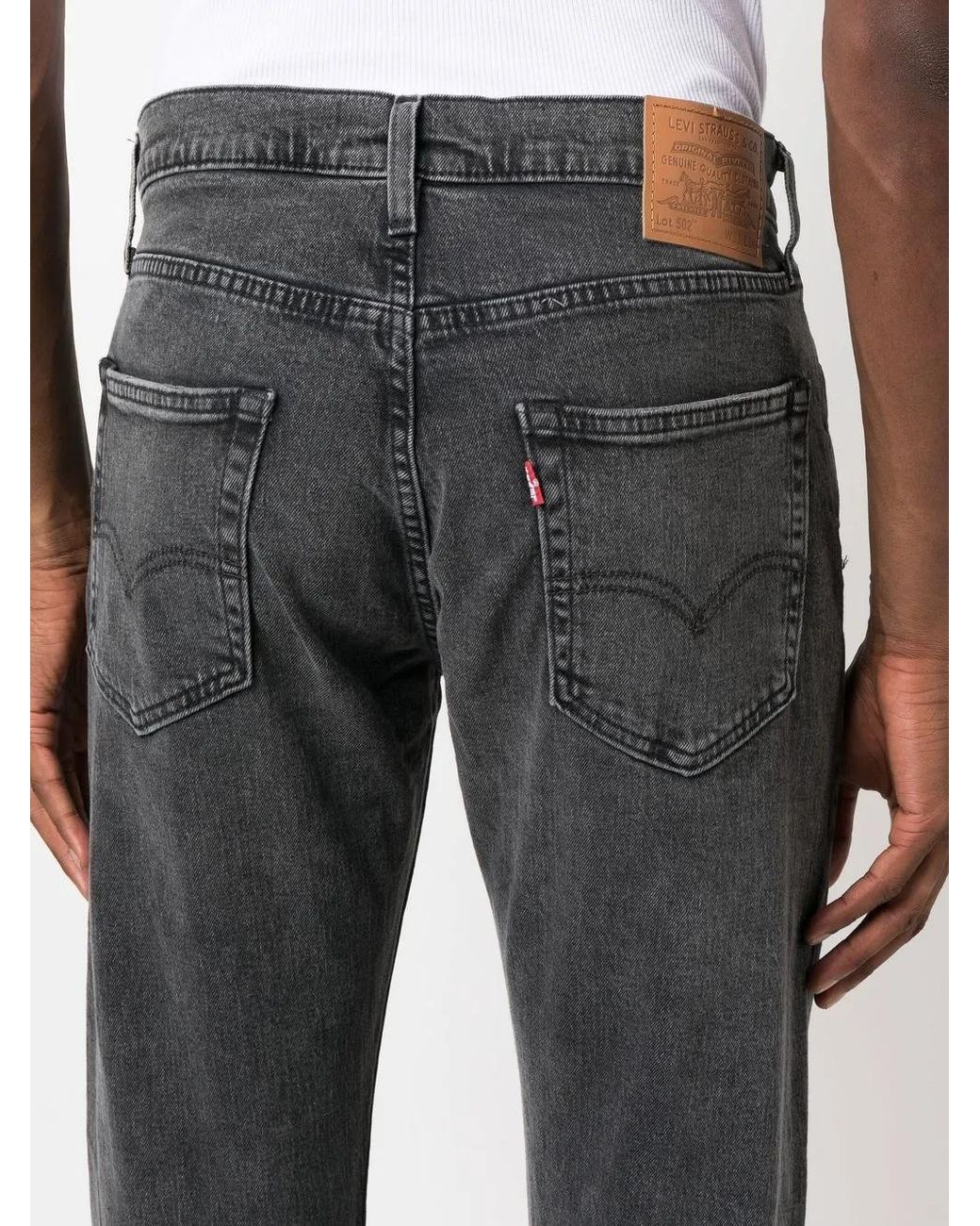 Vaqueros Rectos Con Parche Del Logo Levi's de hombre de color Gray