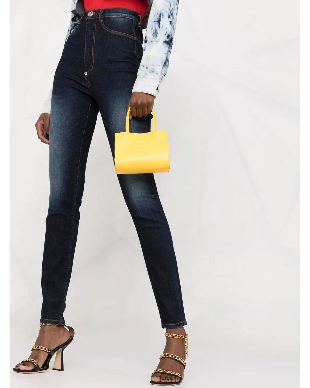 Philipp Plein Blue Stonewashed High-Waisted Jeggings