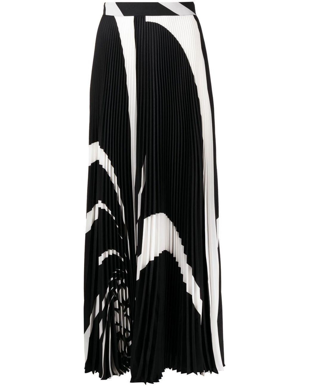 Elie Saab Pleated Maxi Skirt in Black | Lyst
