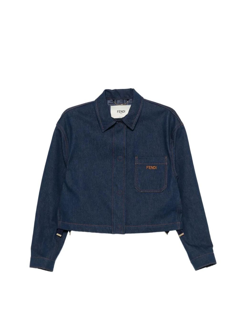 Fendi Blue Ff Reverse Denim Jacket