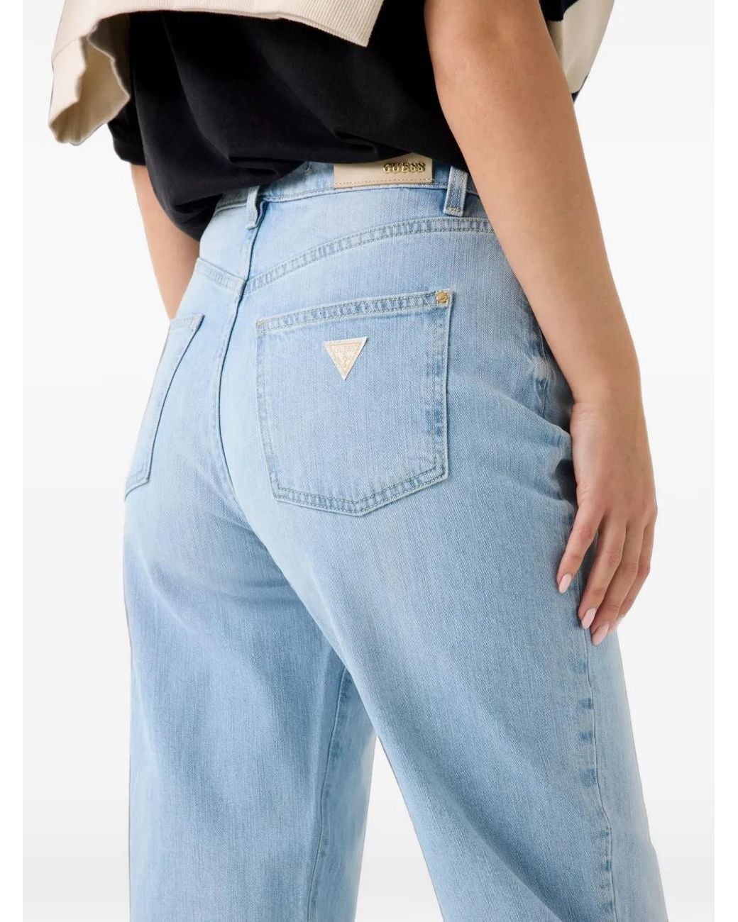Vaqueros Mom De Algodón Guess de color Blue