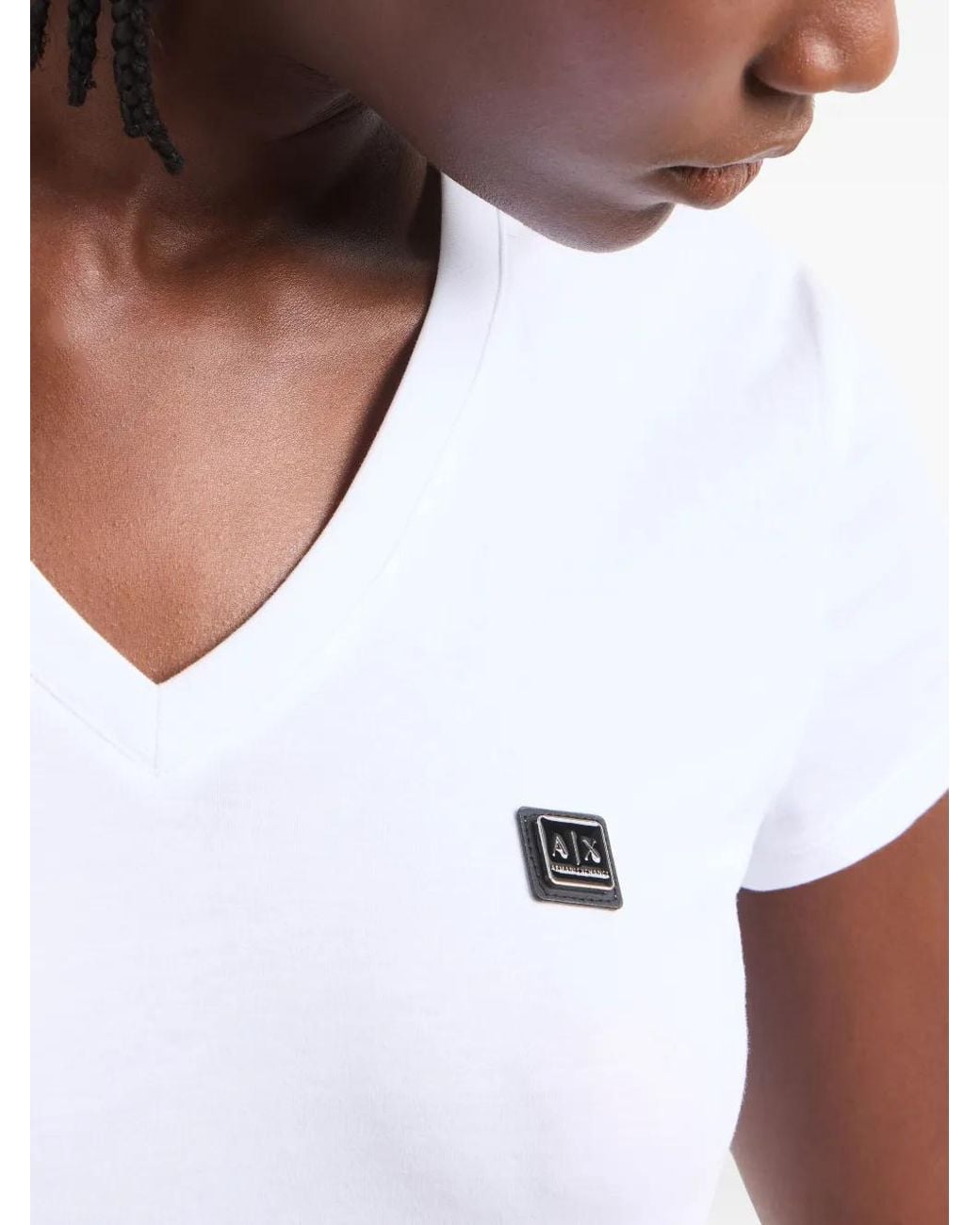 ARMANI EXCHANGE White Logo-Plaque T-Shirt