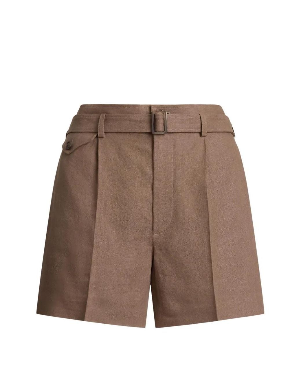 Ralph Lauren Brown Short Denise À Taille Ceinturée