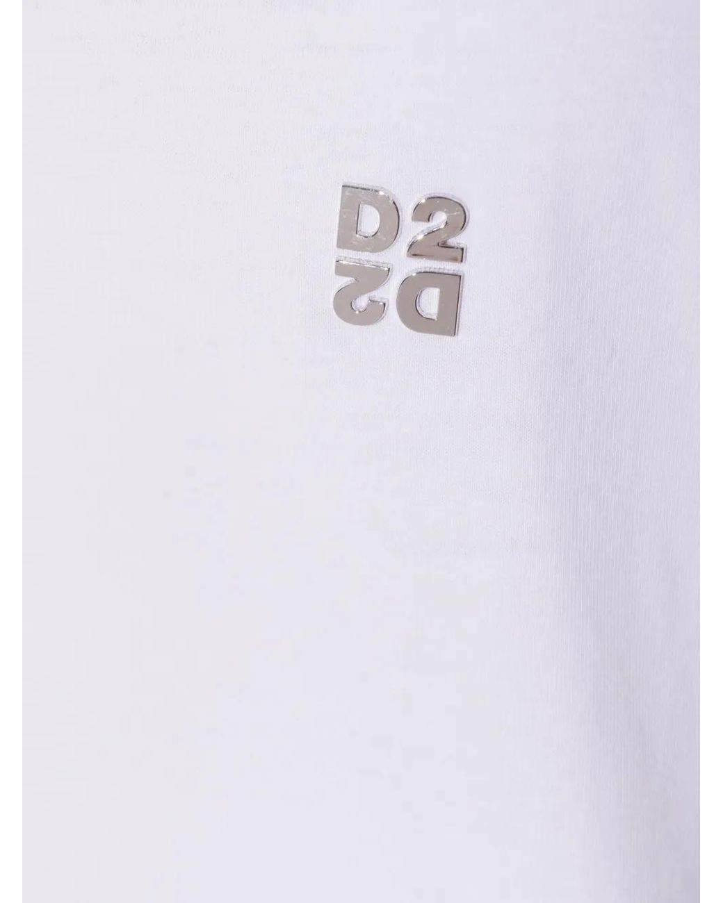 DSquared² White T-Shirt À Logo Appliqué for men