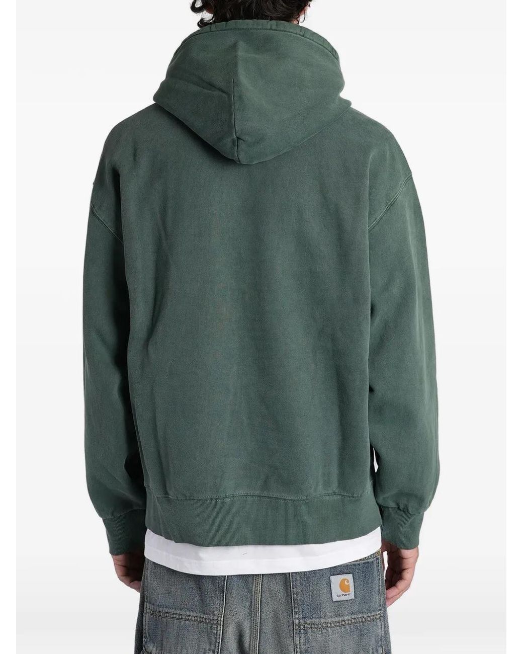 Carhartt Green Logo-Patch Hoodie for men