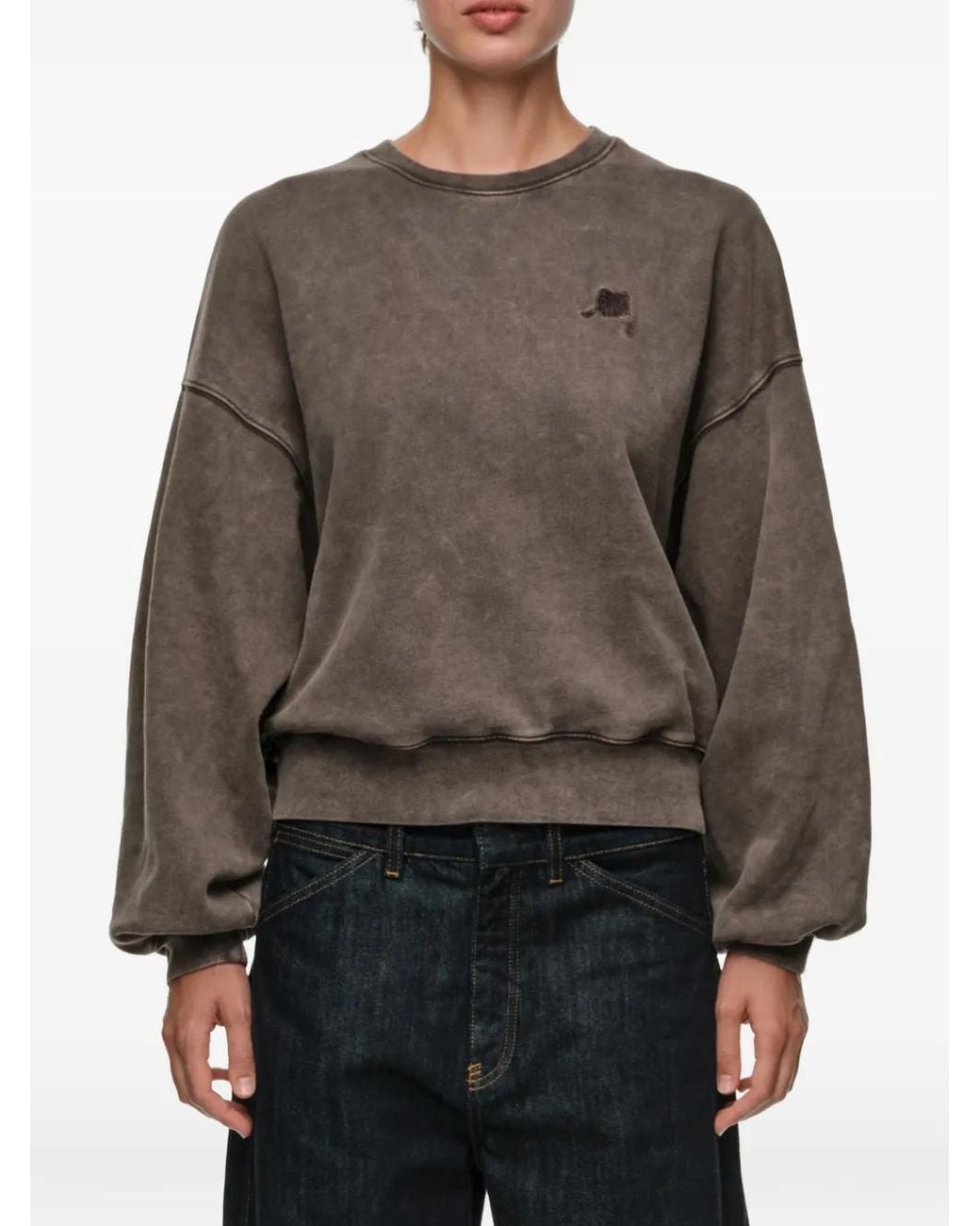 Bimba Y Lola Brown Taupe Balloon Sweatshirt