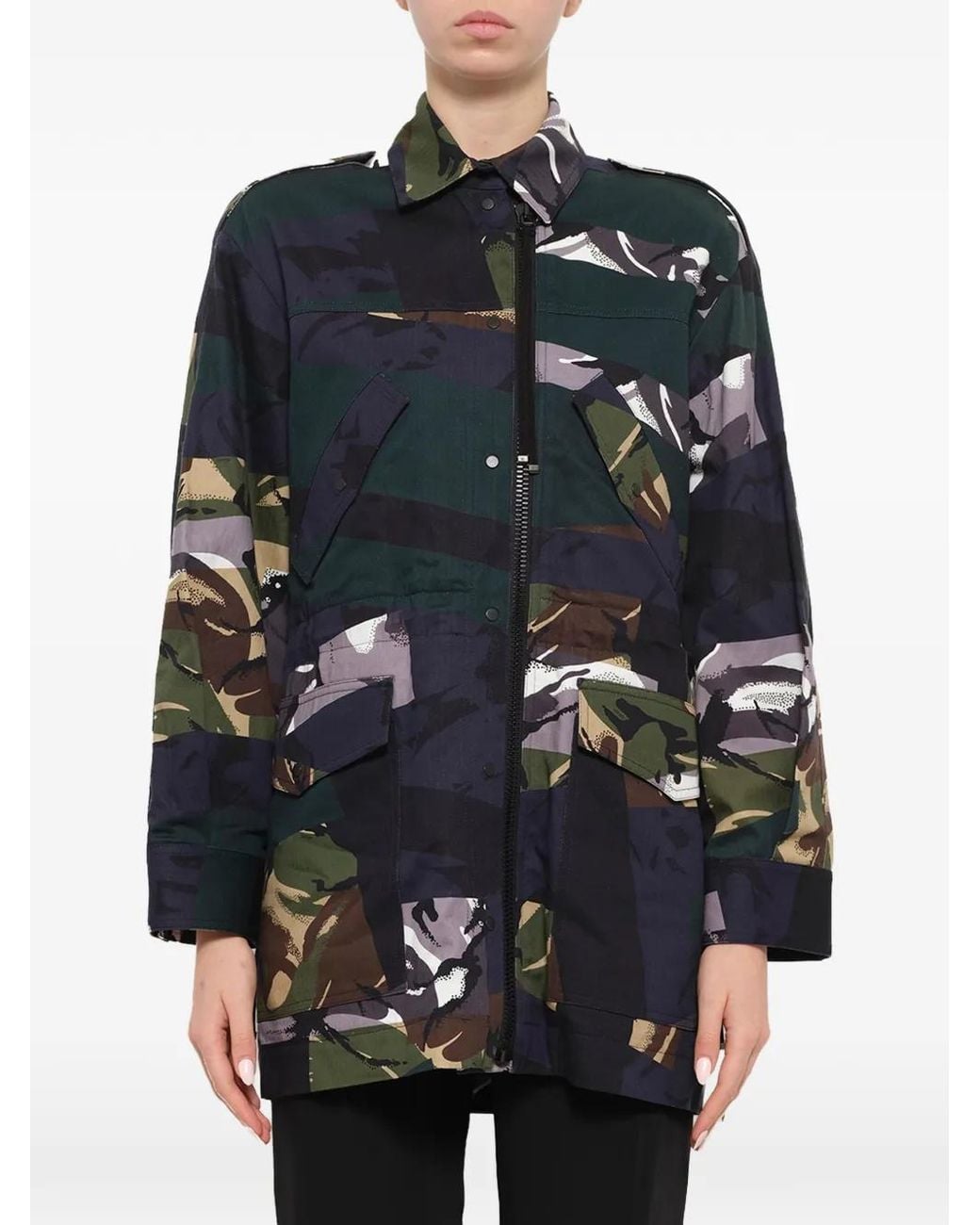 KENZO Blue Camouflage-Print Coat