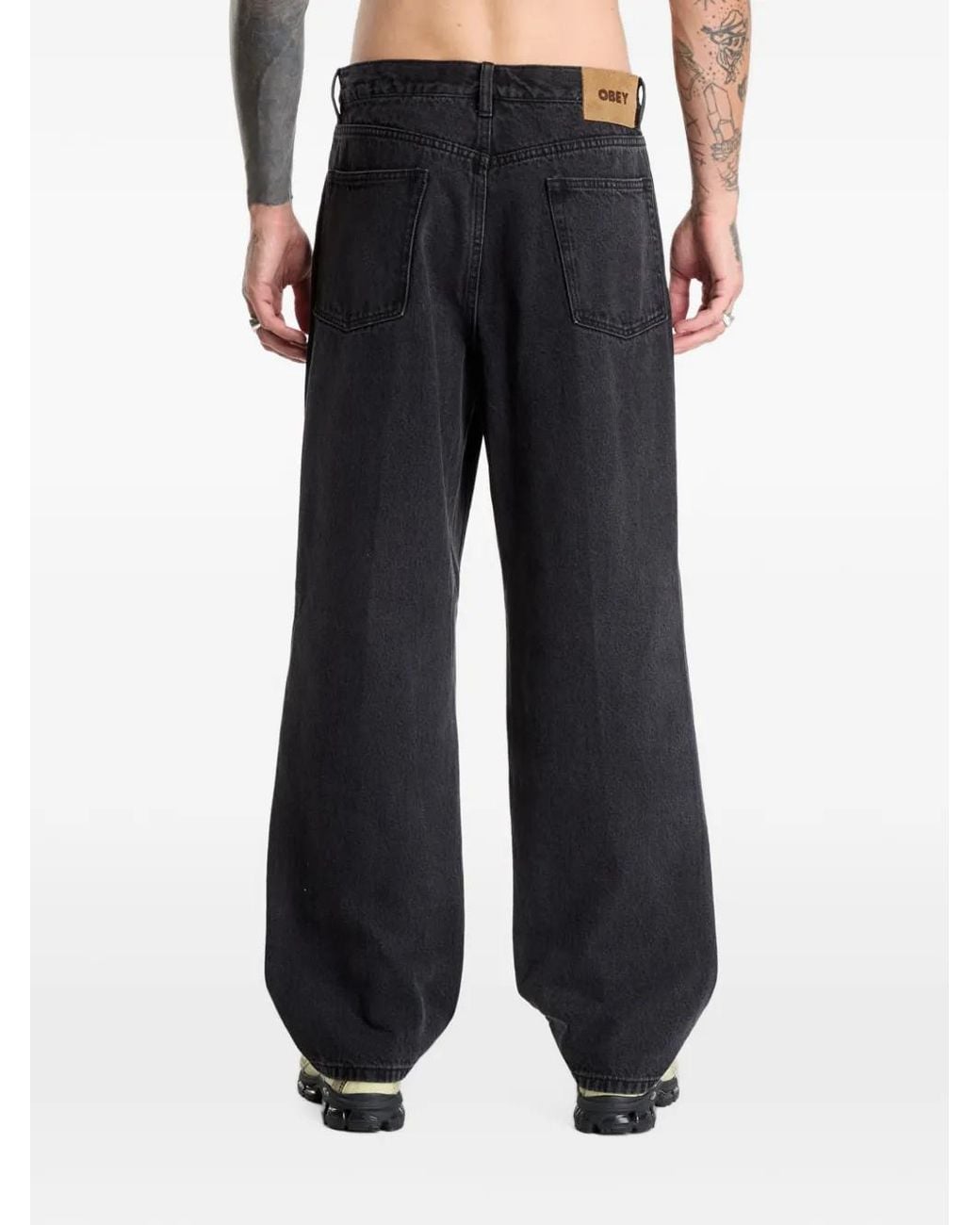 Obey Black Classic Baggy Jeans for men