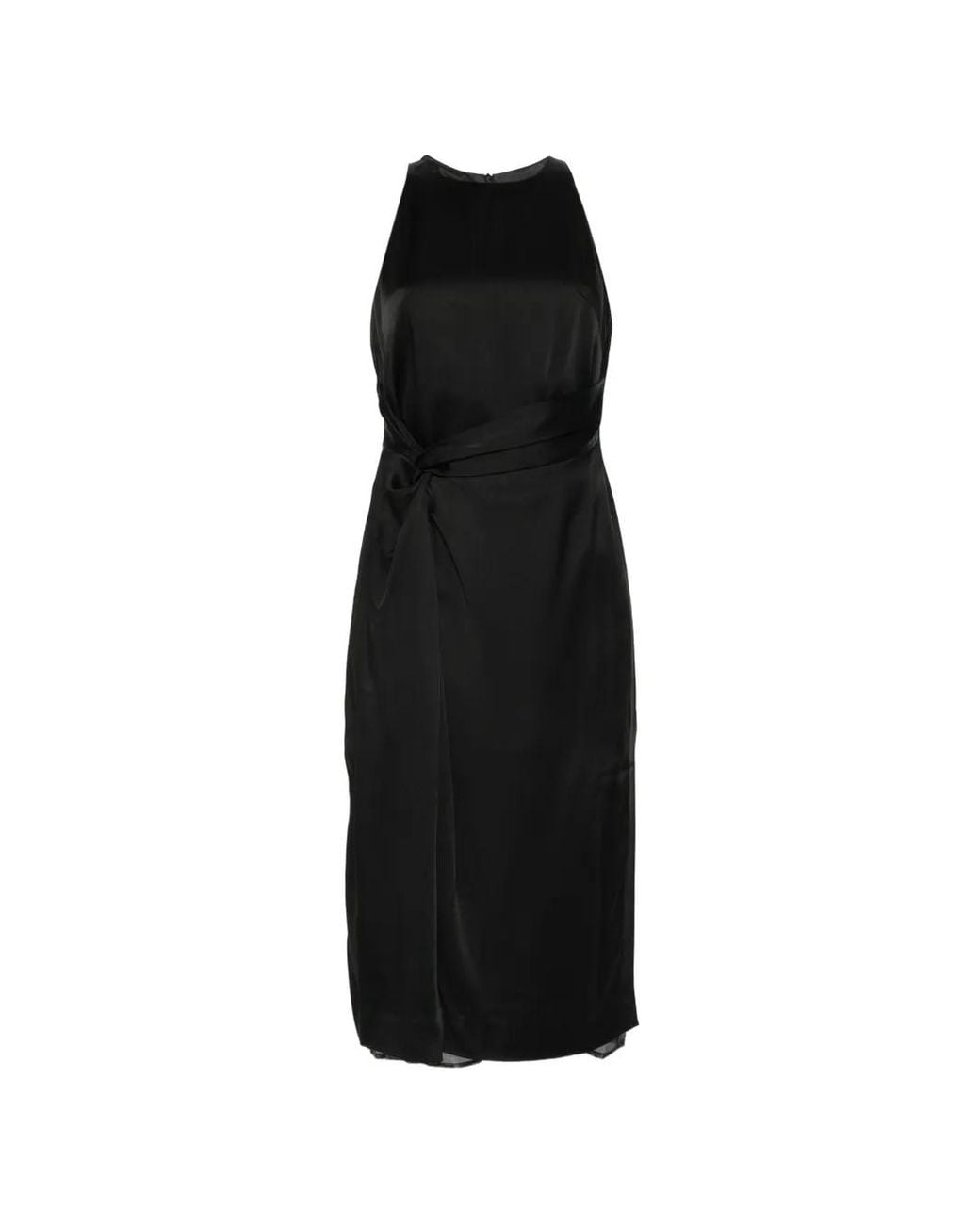 Rohe Black Twist-Detail Sleeveless Midi Dress
