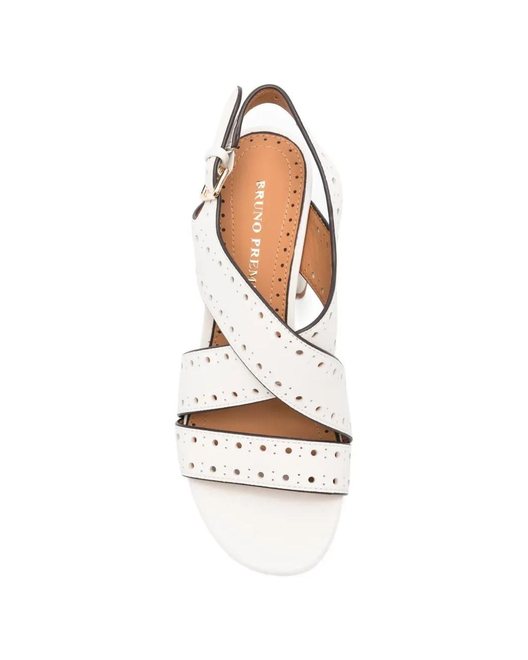 Bruno Premi Natural Perforated-Strap Sandals
