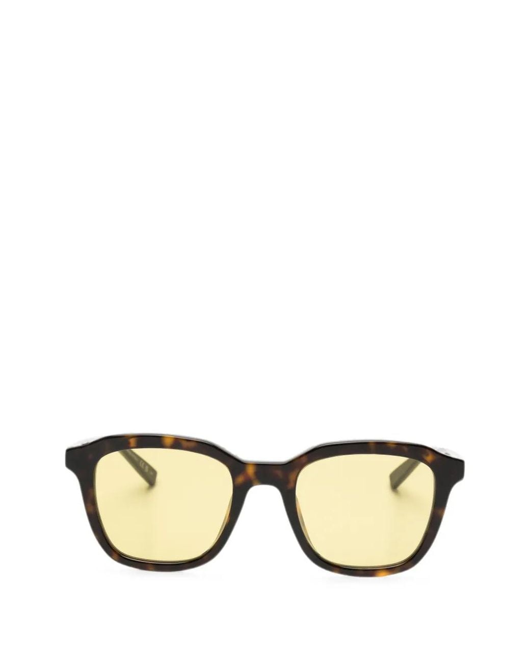 Saint Laurent Natural Tortoiseshell-Effect Square-Frame Sunglasses