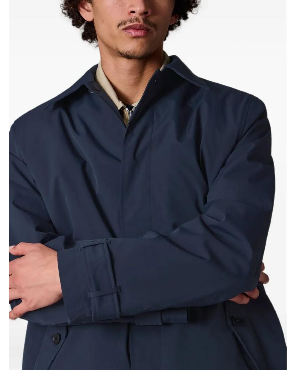 Paul Smith Blue Recycled Mac With Removable Lining for men