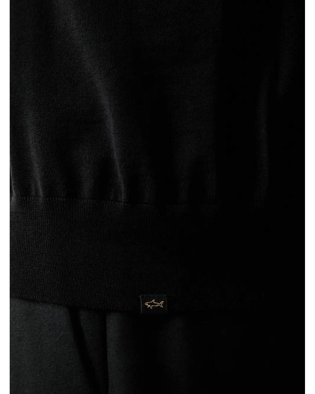 Paul & Shark Black Quarter-Zip Knitted Sweater for men