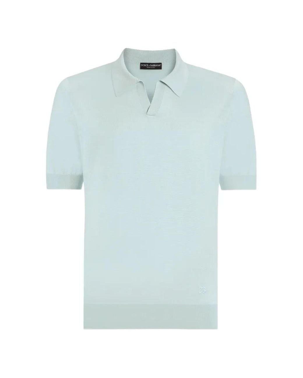 Dolce & Gabbana Blue Silk Polo Shirt for men