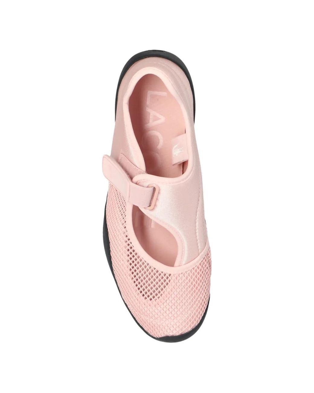 Lacoste Pink Low Mystere Mesh-Panel Touch-Strap Sneakers