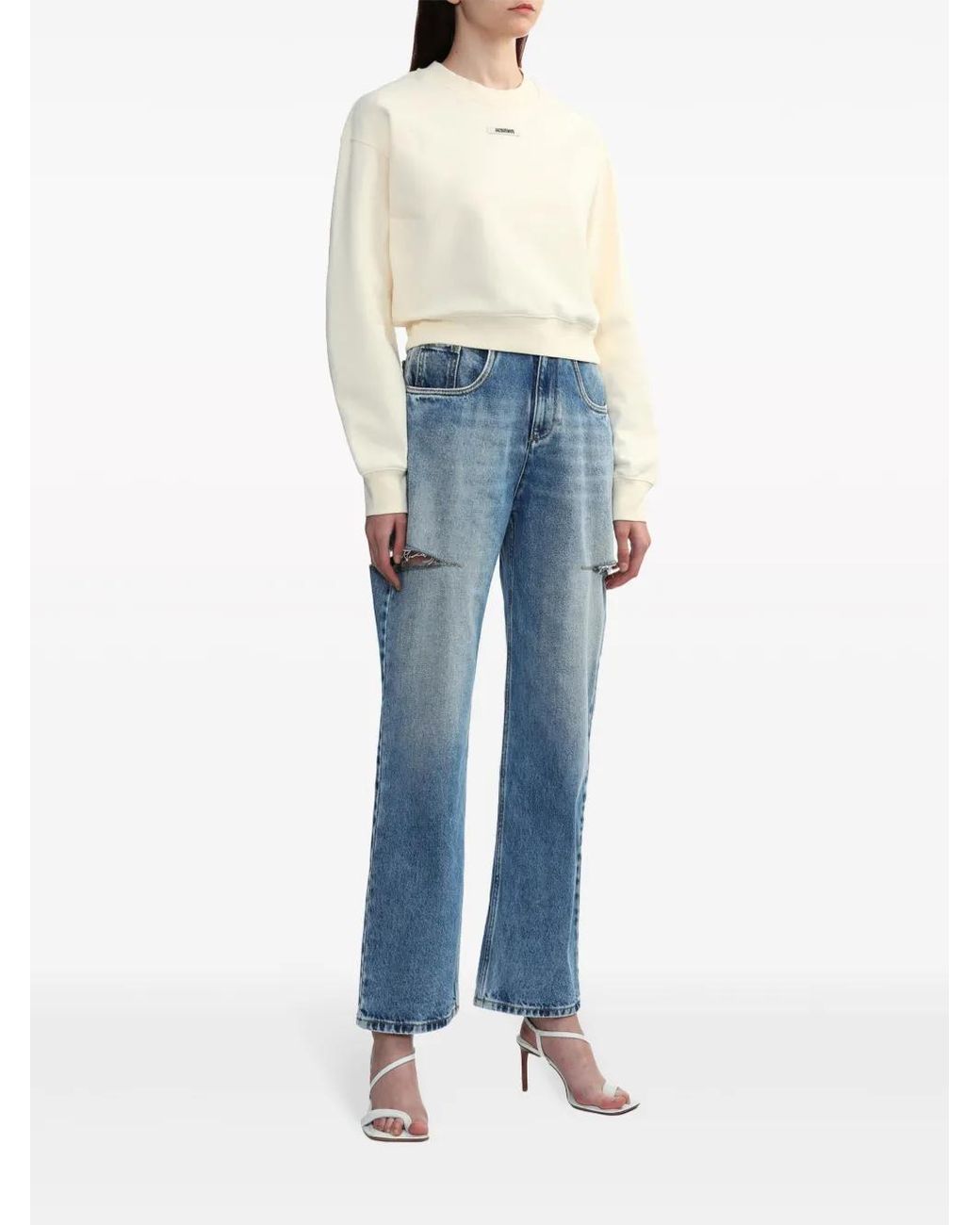 Jacquemus White Sweatshirt With Application