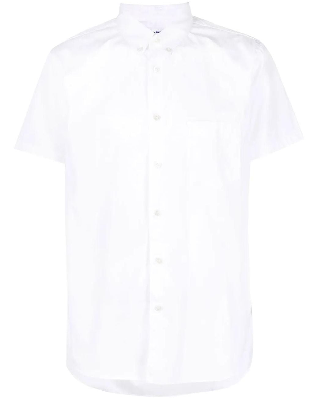 Comme des Garçons White Button-Up Short-Sleeved Shirt
