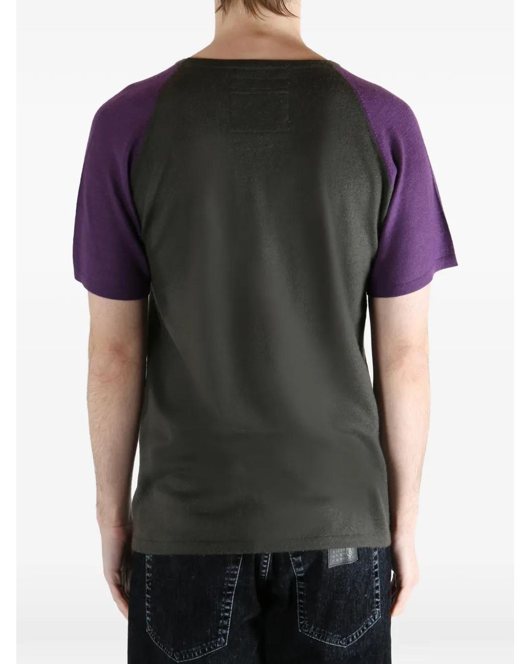 Frenckenberger Gray Short-Sleeved Colour-Block T-Shirt