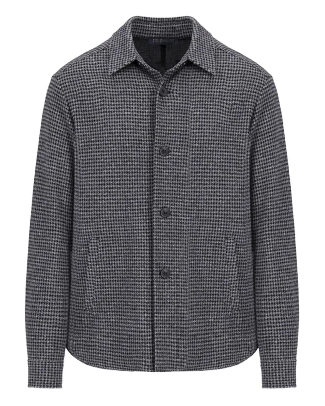 Harris Wharf London Gray Houndstooth Wool Jacket for men