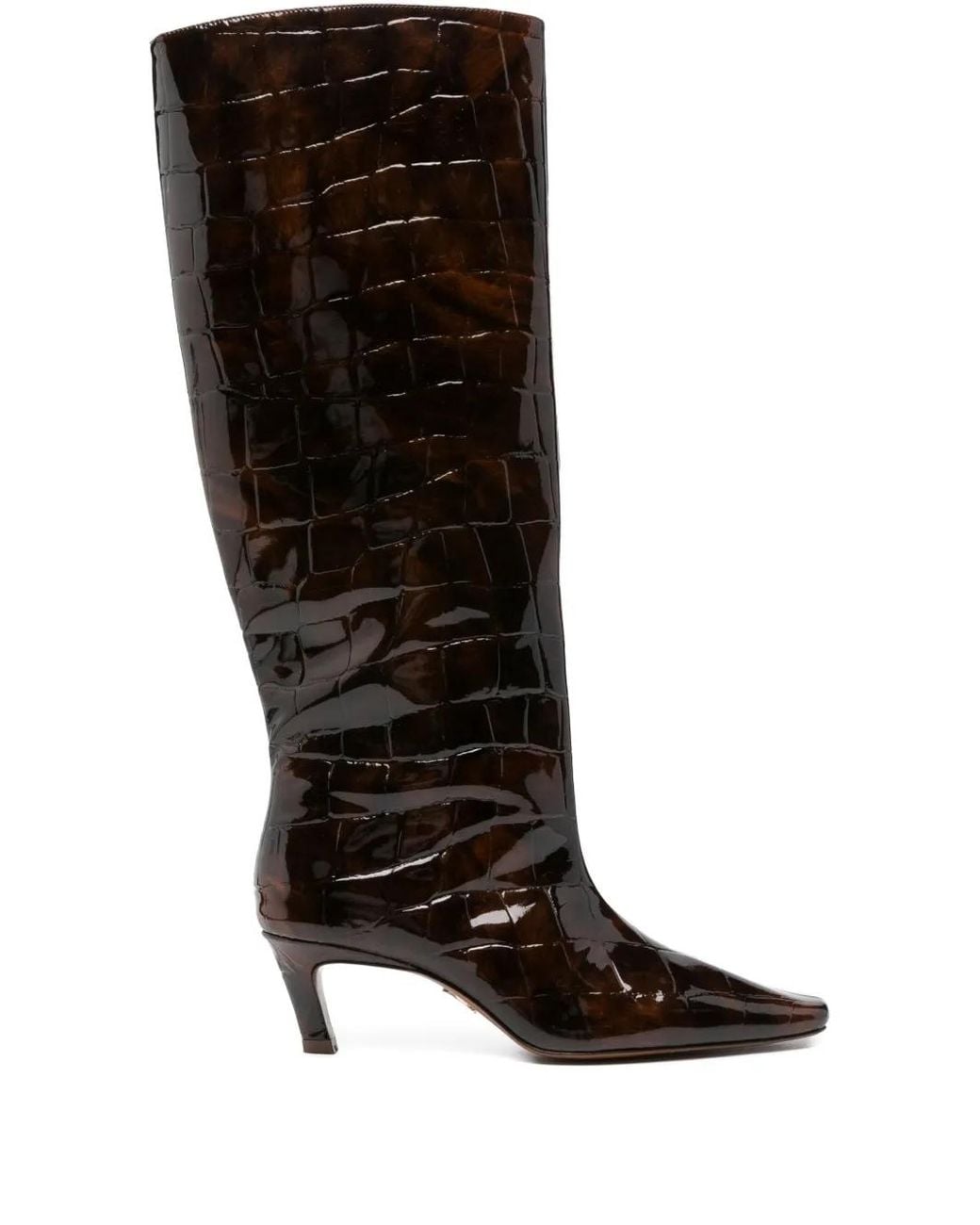 retroféte Black 55Mm Taliah Crocodile-Effect Knee-High Boots