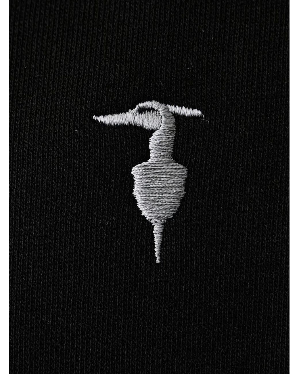 Trussardi Black Logo-Embroidered Zip-Up Hoodie for men
