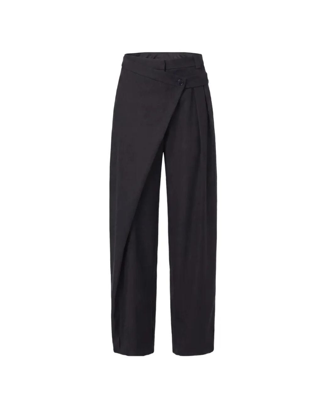 Nicholas Blue Asymmetric Wrap-Front Trousers