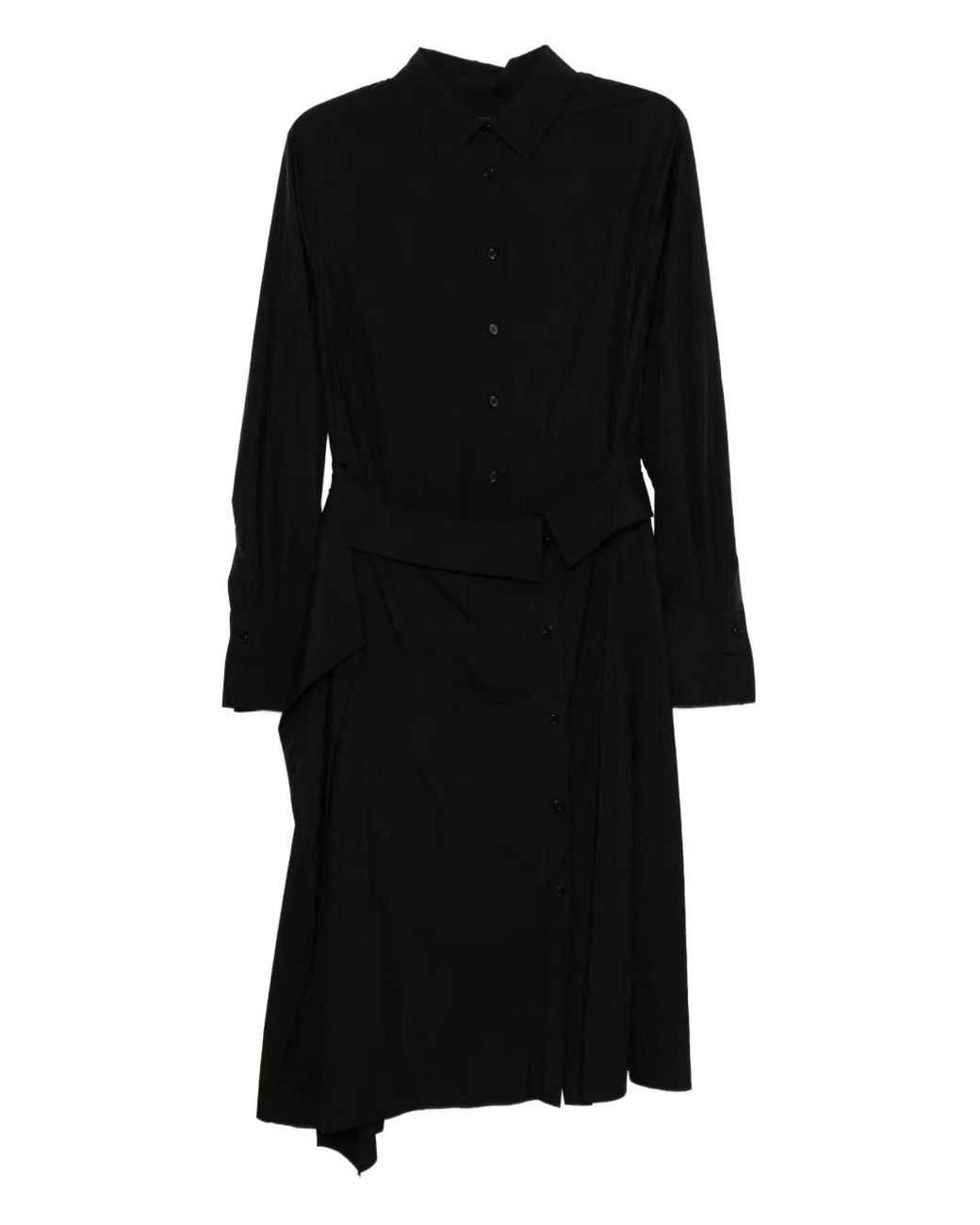 Juun.J Black Belted-Waist Shirt Dress