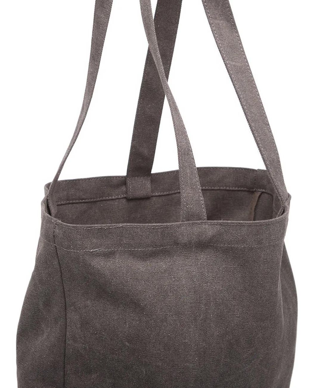 Dime Gray Montreal Logo-Embroidered Tote Bag