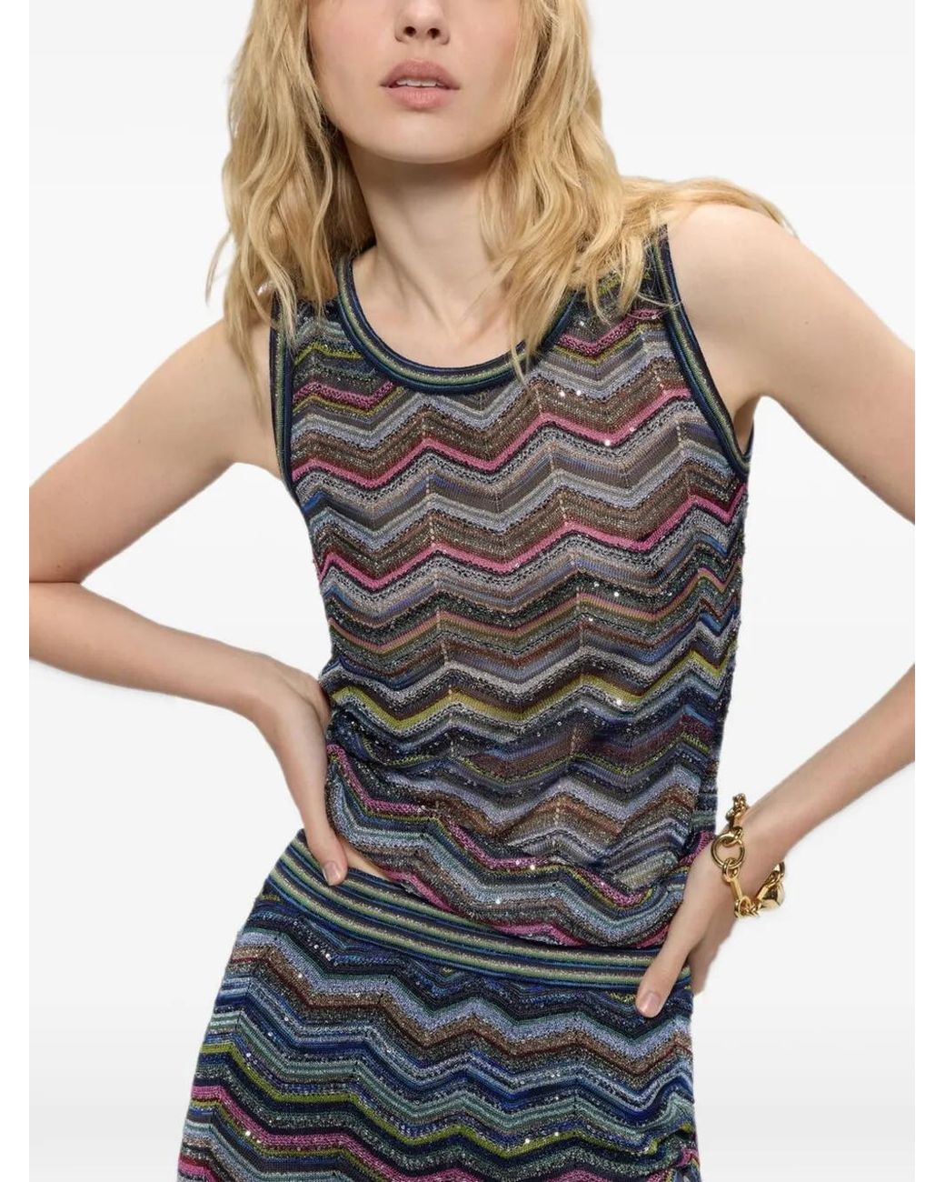 Missoni Gray Zig Zag Motiv Top