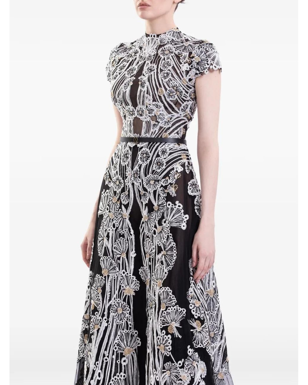Saiid Kobeisy White Fully Embellished Maxi Dress