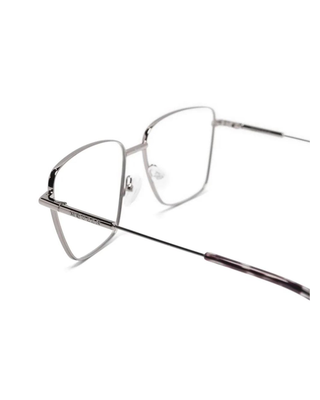 McQueen Metallic Square-Frame Glasses