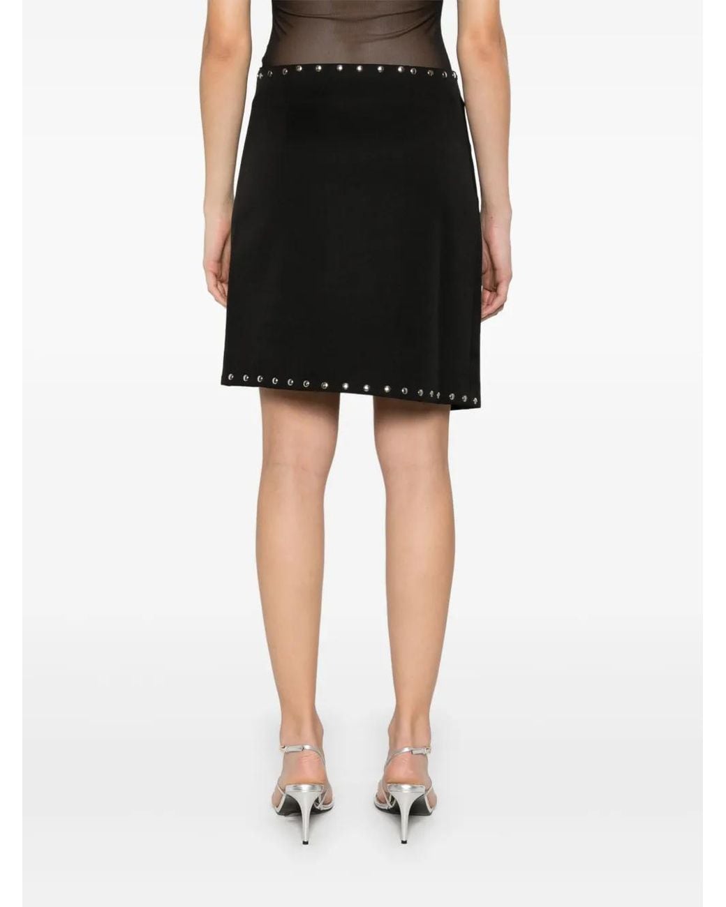 Coperni Black Studded Wrap Mini Skirt