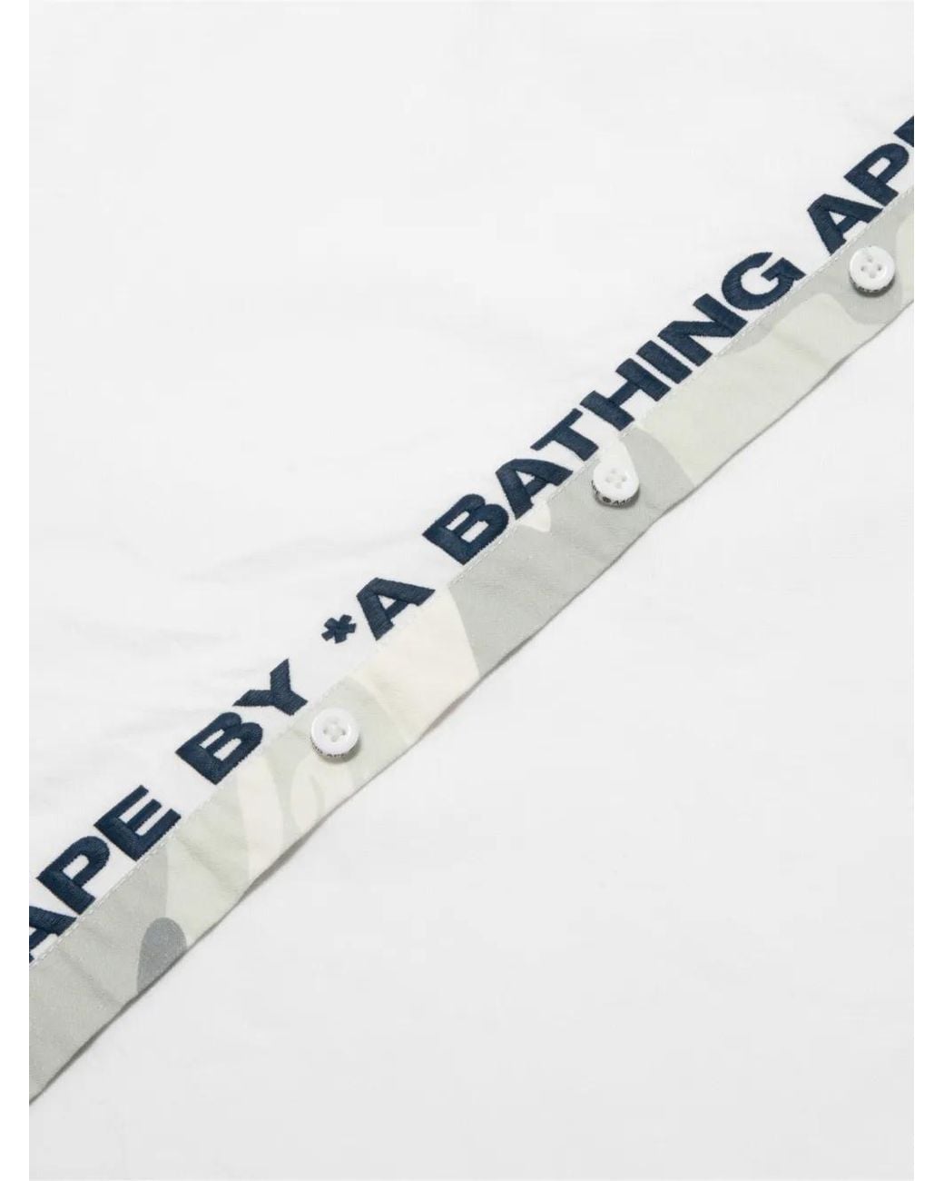Aape By A Bathing Ape White Logo-Patch Short-Sleeve Shirt for men