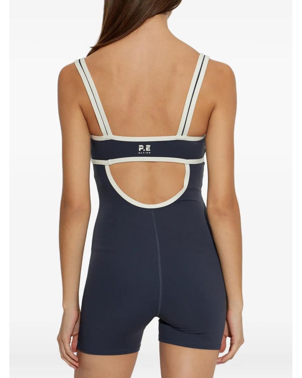 P.E Nation Blue Solis Contrast-Trim Jumpsuit