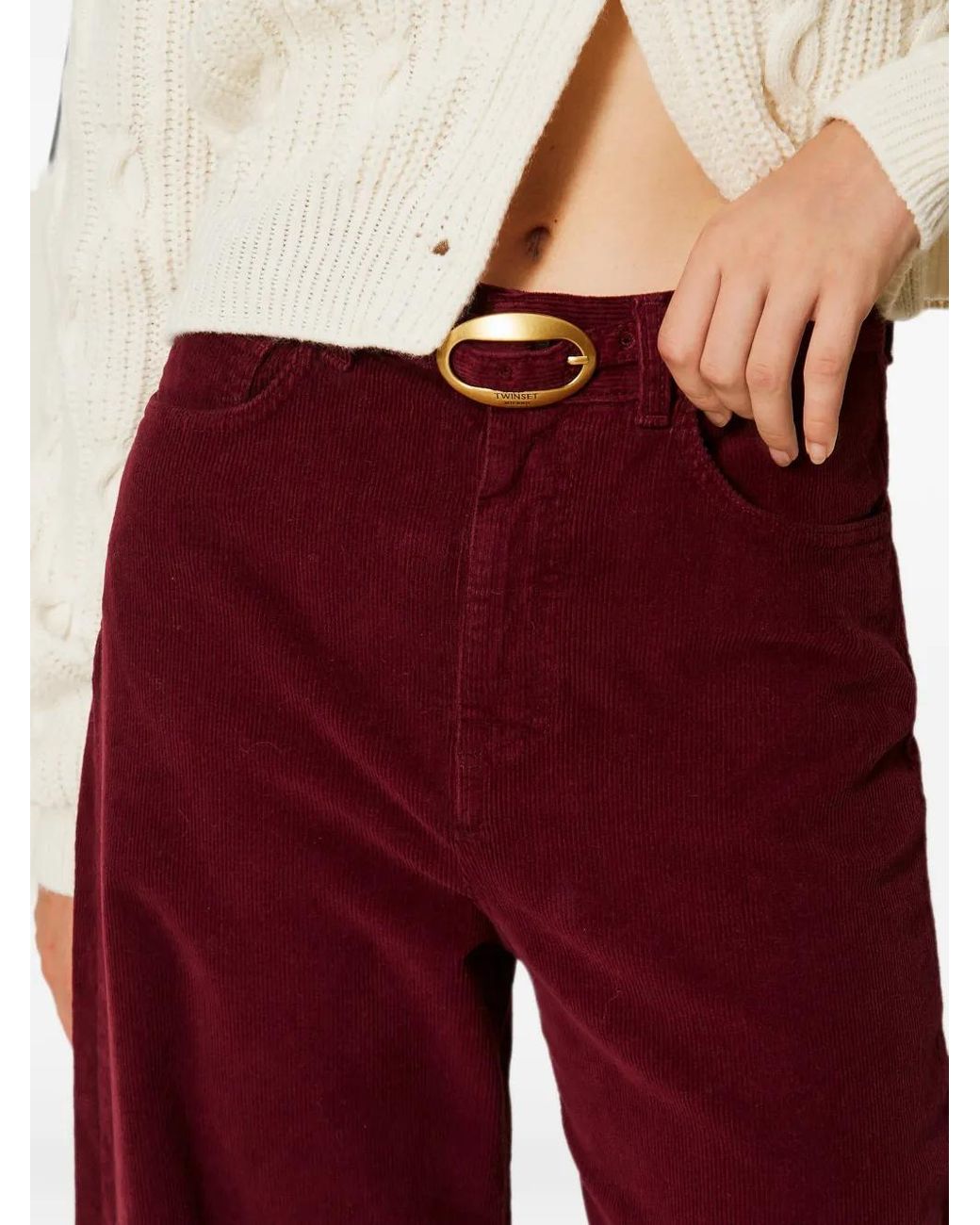 Twinset Red Balloon Corduroy Trousers