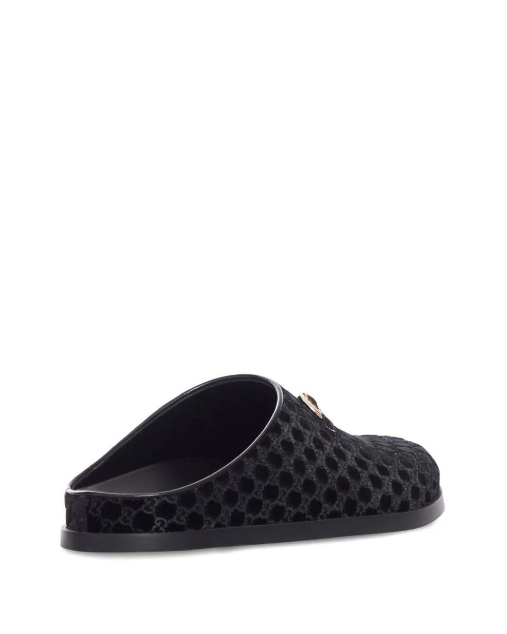 Gucci Black Gg-Pattern Mules