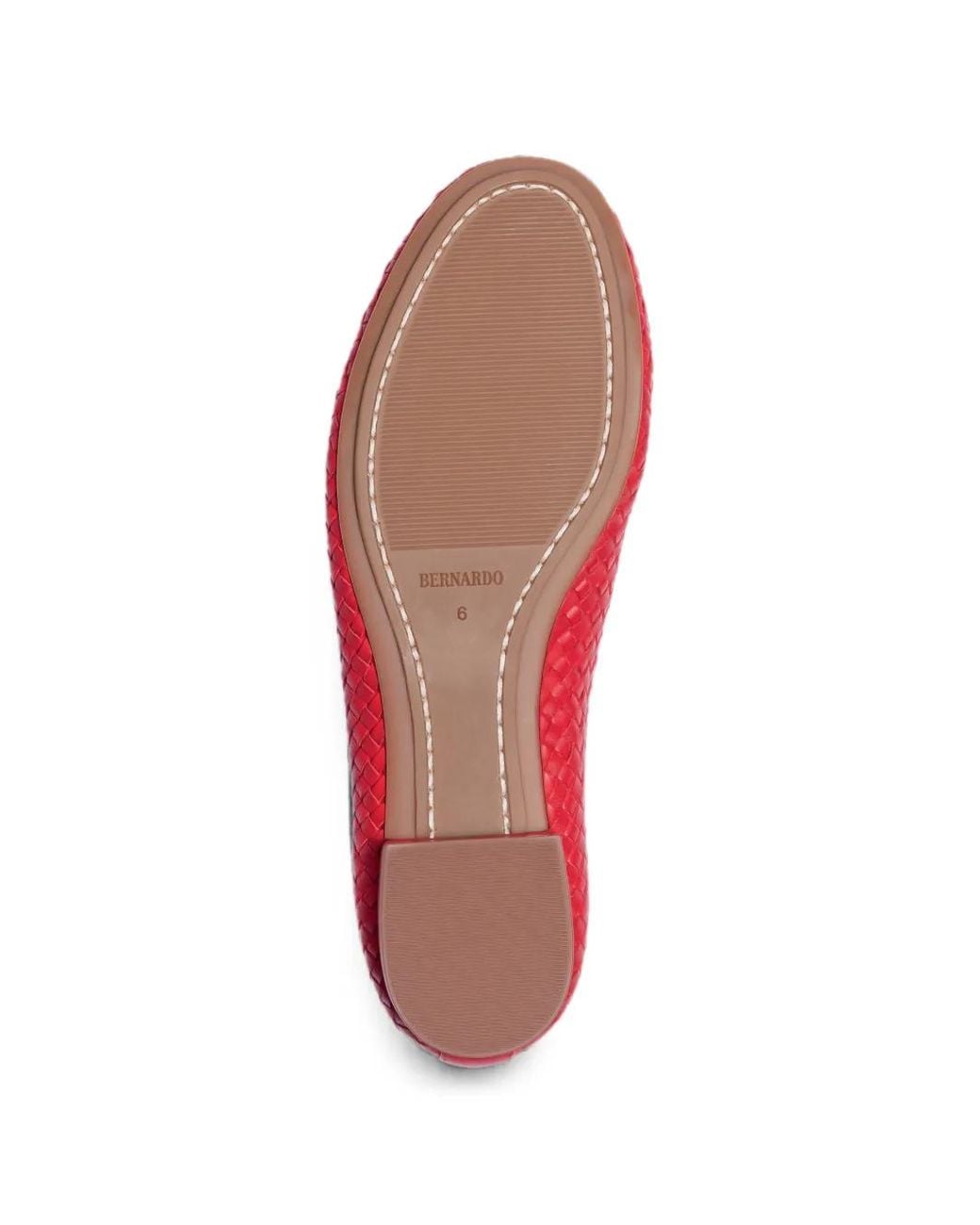 Bernardo Red Woven Bow-Detail Ballet Flats