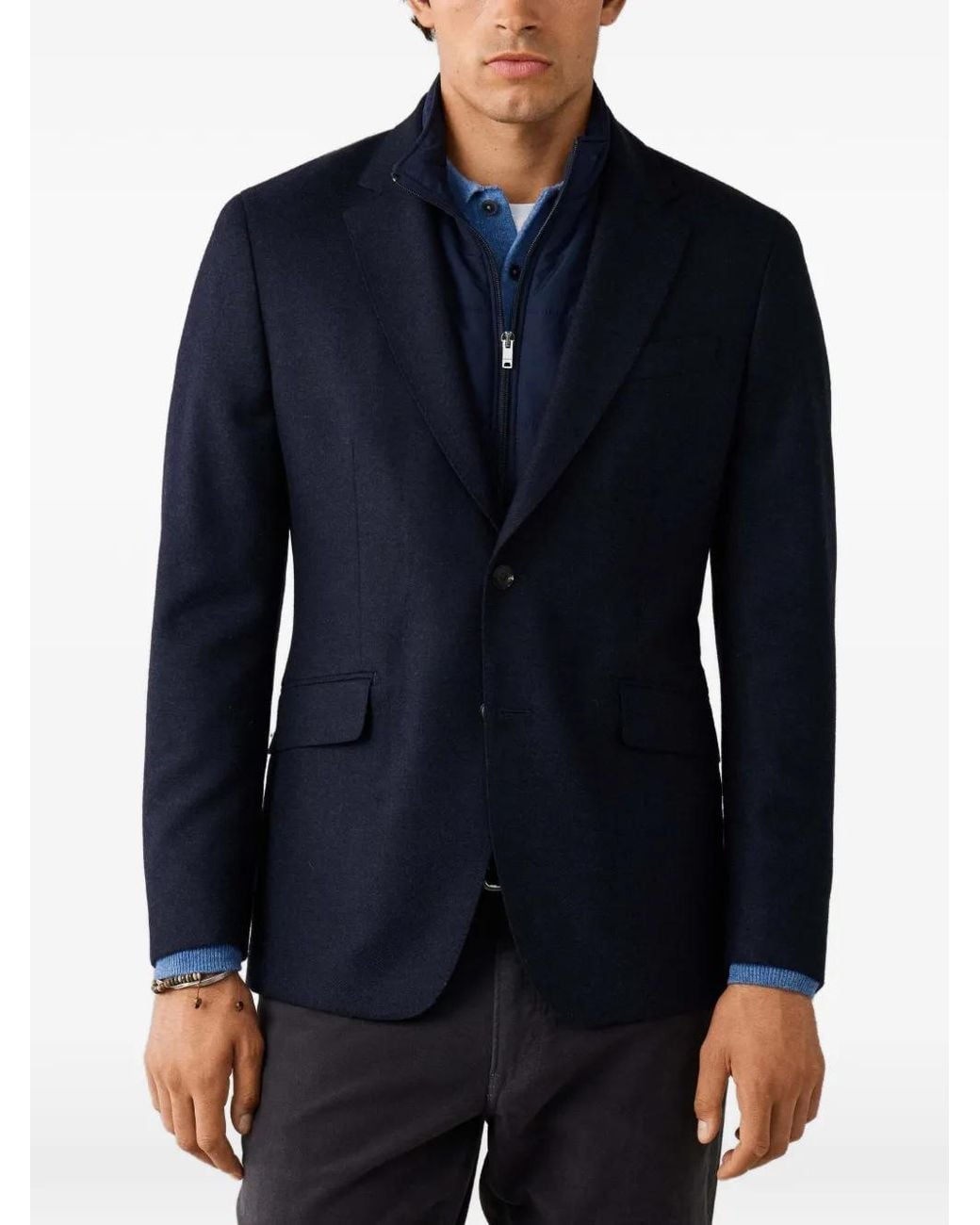 Hackett Blue Single-Breasted Blazer for men