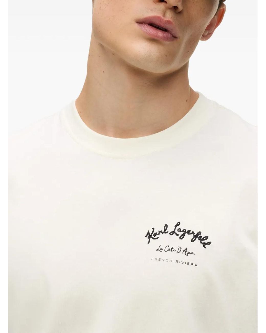 Karl Lagerfeld White Côte D'Azur T-Shirt for men
